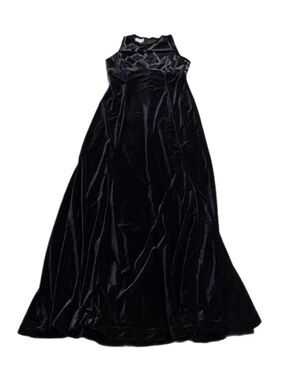 90s Vintage Reggio Velour Striking Formal Maxi Gown (Black) Size 8